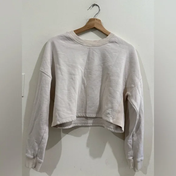 Vuori Cropped Crewneck Sweatshirt - Light Taupe - Picture 3 of 5